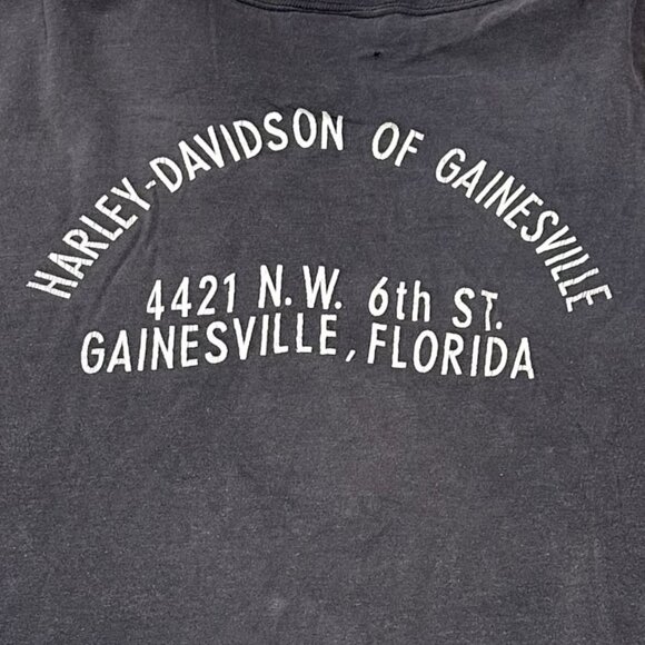 Vintage Harley Davidson Single Stitch Black TShirt Champion XL Gainesville FL - Picture 3 of 12